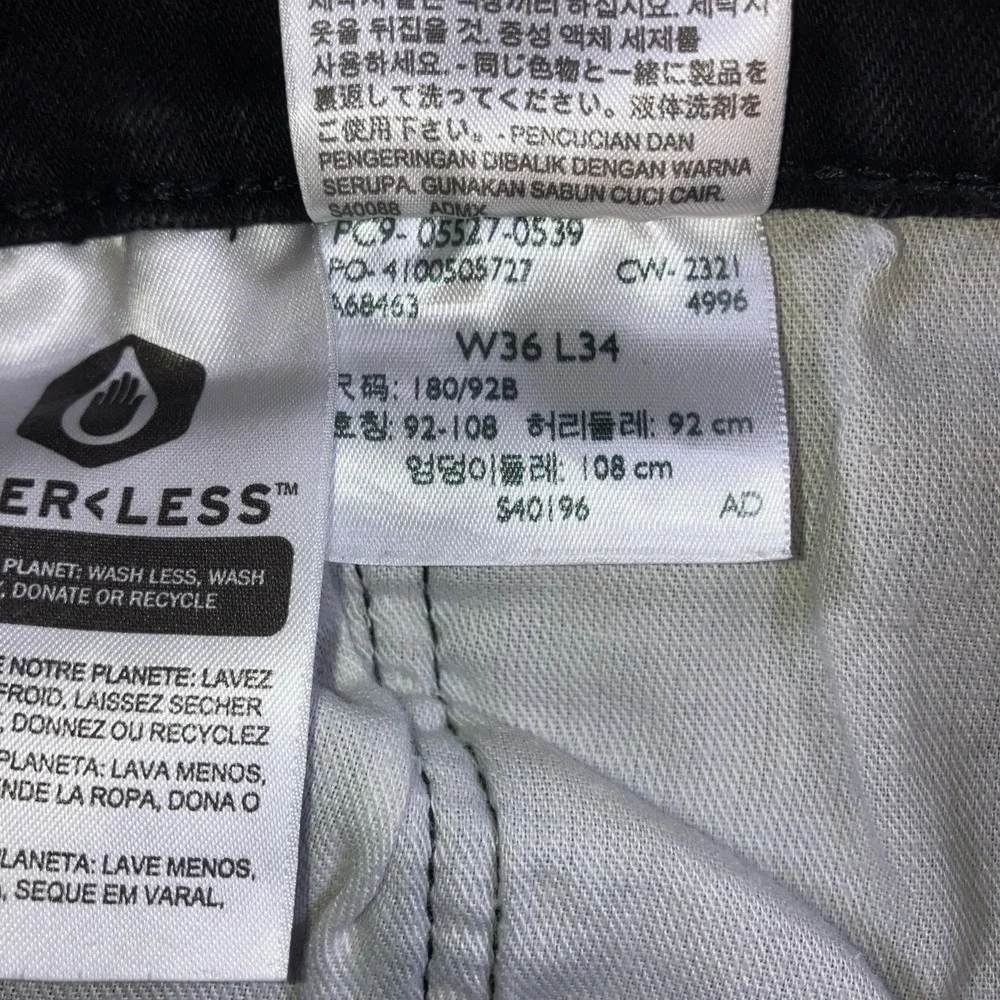 Levi's 527 Jeans Mens 36x34 Black Slim Bootcut Stretch Denim